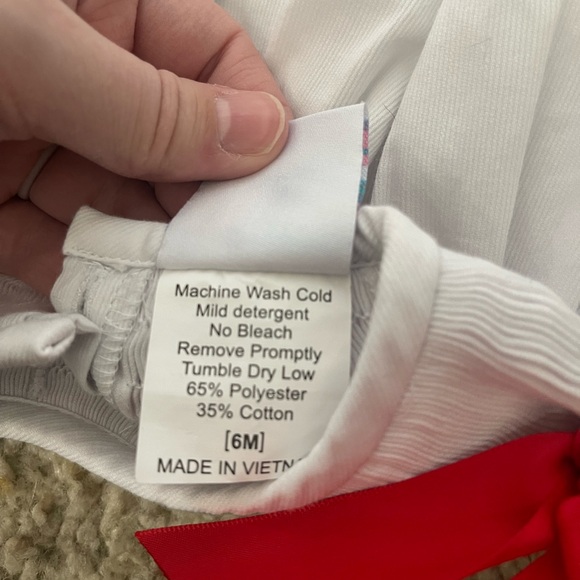 Stitchy Fish smocked Christmas Bubble Romper 6mo - Picture 4 of 4